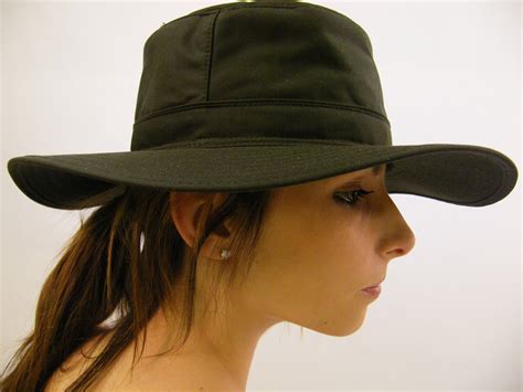 New Wax Cotton Australian Bushman Hat Feather Olive Green Size Xs Xxl