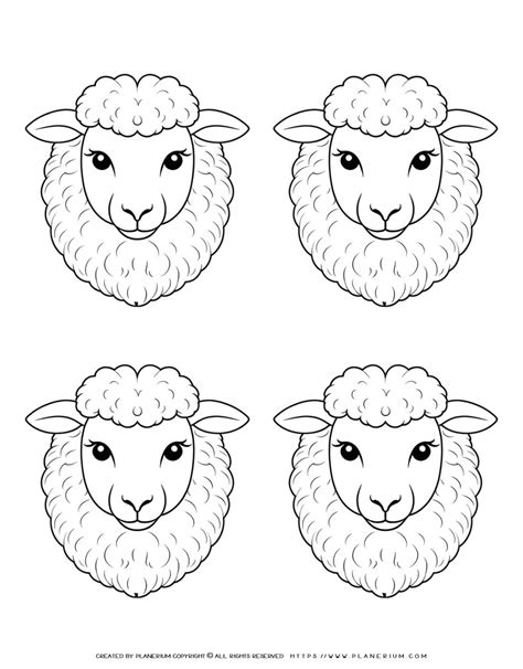 Fun Sheep Face Coloring Page For Kids