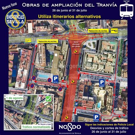 Nuevas fases de obras de ampliación del tranvía a partir del lunes 26