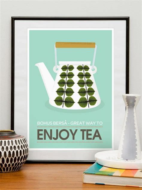 Stig Lindbergs Bersa teapot poster by Jan Skácelík Kitchen Posters