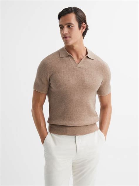 Reiss Mortimer Wool Open Collar Polo Shirt Reiss Usa