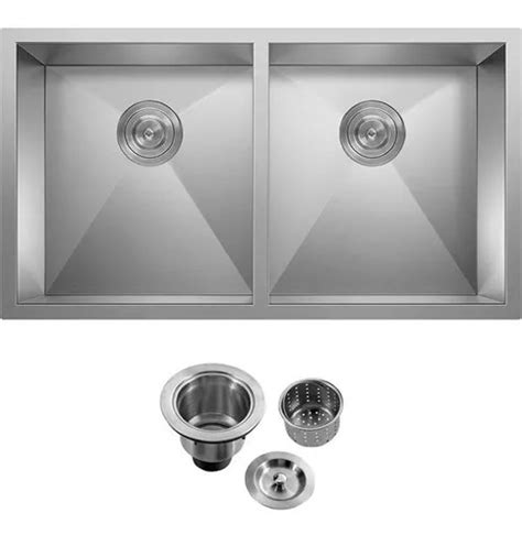 Cuba Dupla Inox Quadrada Gourmet Cozinha 78x40 Válvula Sq800 Frete grátis