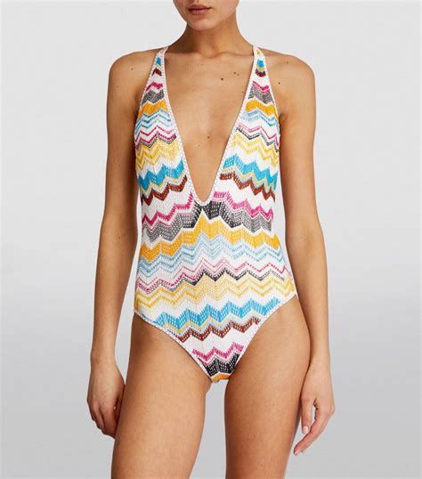 Womens Missoni Multi Zigzag Swimsuit Harrods Uk