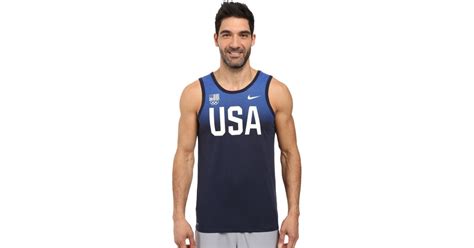 Nike Team Usa Flowmotion Logo Tank In Blue For Men Lyst