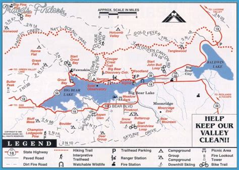 Big Bear Hiking Map Travelsfinderscom