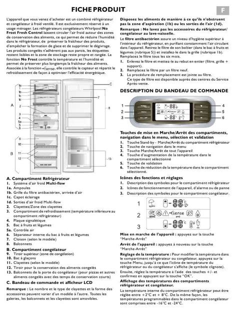 Notice R Frig Rateur Cong Lateur Whirlpool Arc Ix Trouver Une