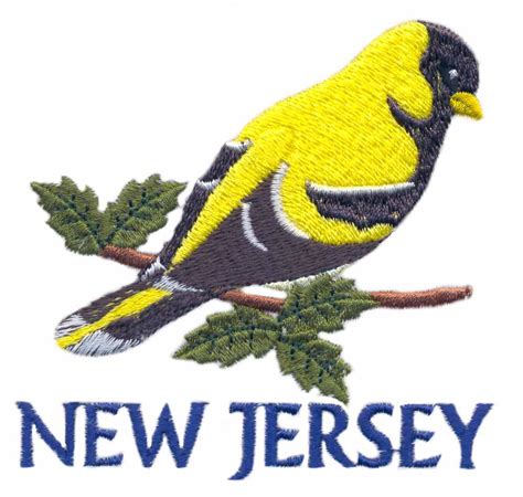 New Jersey State Bird Easter Goldfinch Embroidery Design By Stitchitize