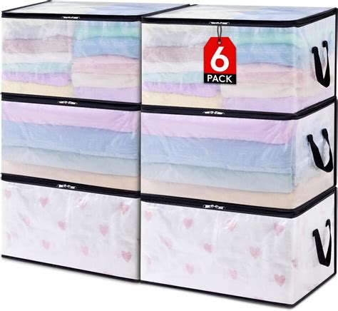 Lifewit Pack Clear Plastic Storage Bags L Foldable Clothes Storage