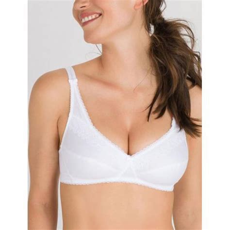 Soutien Gorge Sans Armatures Blanc Playtex CŒUR CROISE FEMININ COTON