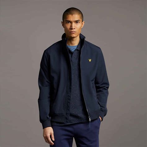 Buy Lyle & Scott Fleece Lined Funnel Neck Jacket Dark Navy ...