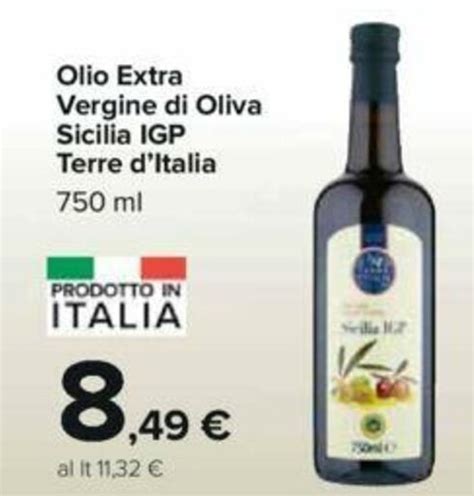 Terre D Italia Olio Extra Vergine Di Oliva Sicilia IGP 750 Ml Offerta