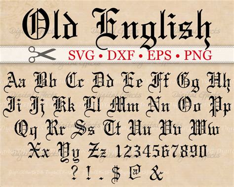 OLD ENGLISH Monogram Svg Font Gothic Letters Svg Dxf Eps