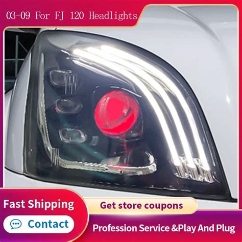 Car Styling 2003 2009 For TOYOTA Prado FJ120 LC120 Head Lamp LED