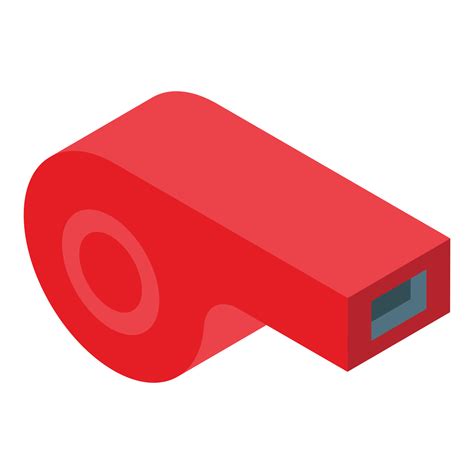 Red Whistle Icon Isometric Style Vector Art At Vecteezy