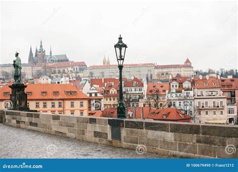 Charles Bridge In Prague In The Czech Republic European Old