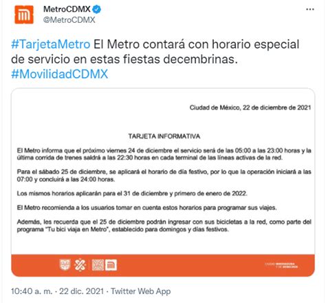 Metro Operará Con Horario Especial Para Navidad Y Año Nuevo Infobae