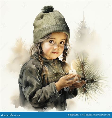 Watercolor Representation Of A Child Discovering Ts On Christmas