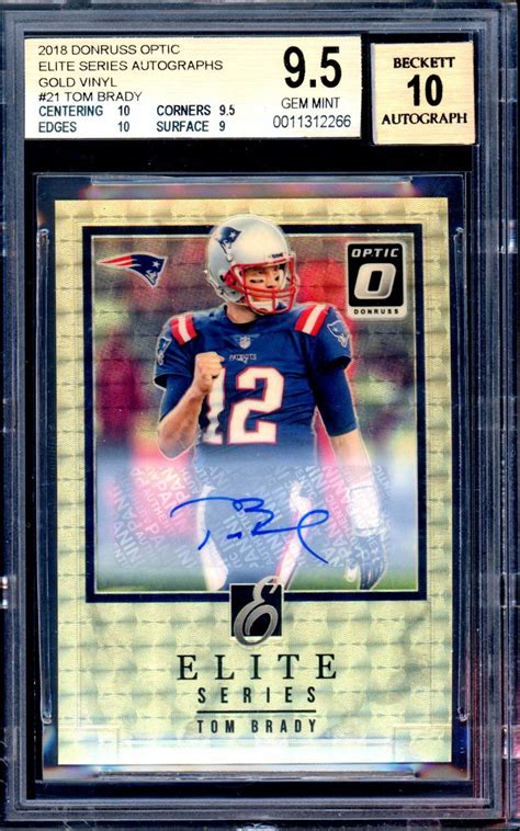 Tom Brady 2018 Optic Elite Series Gold Vinyl Superfractor Auto 1 Of 1