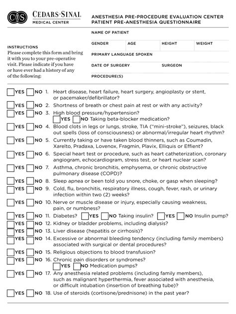 Fillable Online Cedars Sinaiprod Csmc Please Complete This Form And