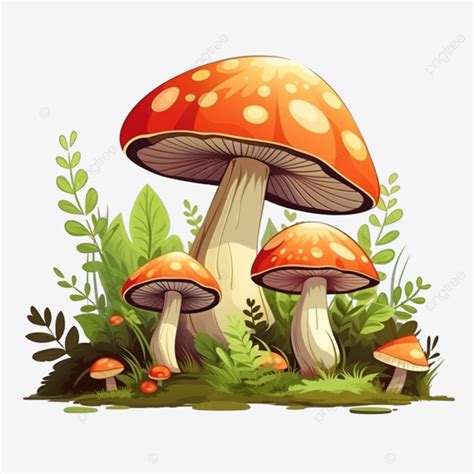 Cartoon Mushroom Forest Wild Mushroom, Mushroom Clipart, Forest Clipart ...