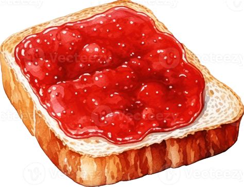 Bread With Jam Watercolor Ai Generated 26976507 Png