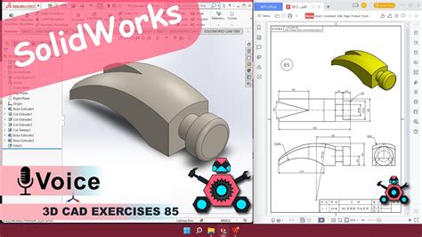 SolidWorks 3D CAD EXERCISES 85 StudyCadCam Solution Tutorial