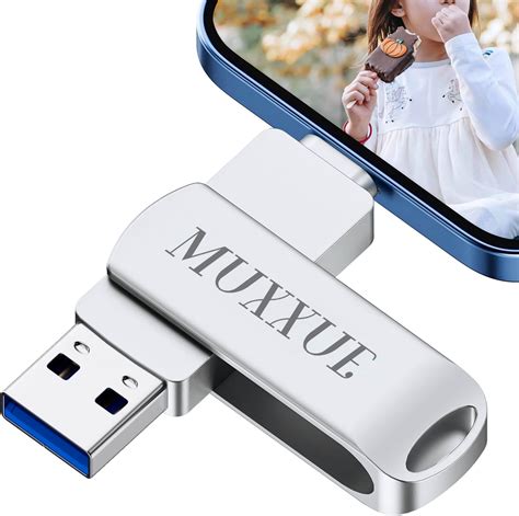 MUXXUE Clé USB Phone 256 Go USB 3 0 Clé Phone 3 en 1 Clé USB pour Phone