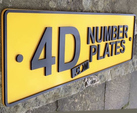 Original 4D Number Plates | original 4D number plates 3D Gel plates ...