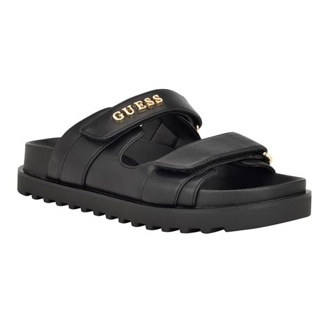 Guess Fabulon Flat Sandal In Black Lyst