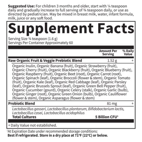 Garden Of Life® Raw Probiotics Kids Whole Food Dietary Supplement, 3.4 ...