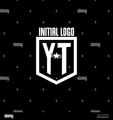 Yt Initial Gaming Logo With Shield And Star Style Design Inspiration