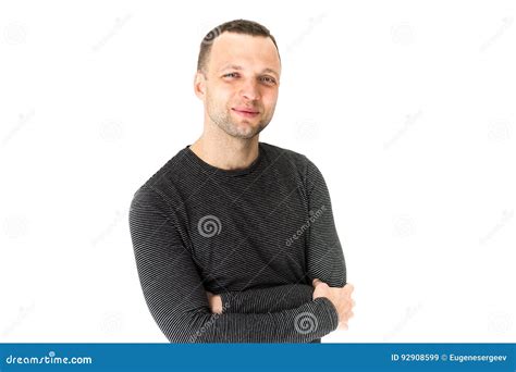 Smiling Young Adult European Man Studio Portrait Stock Image Image