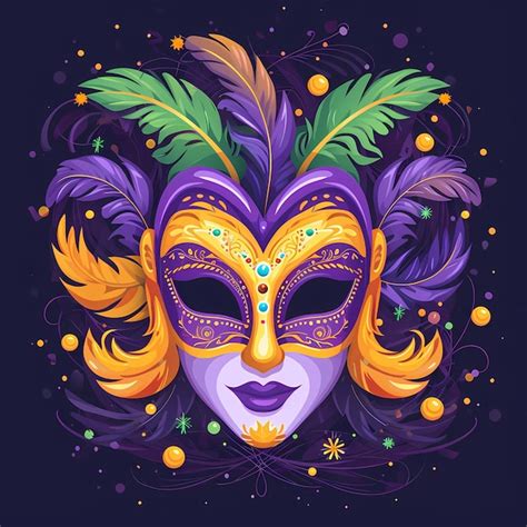 Premium Photo Mardi Gras Poster Background Colorfun 2d Flat Cartoon