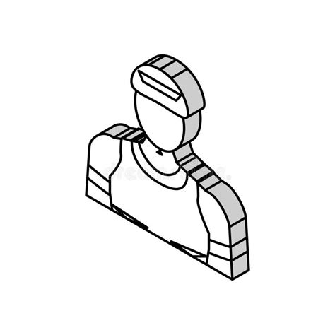 Male Cyclist Isometric Icon Vector Illustration Stock Vector