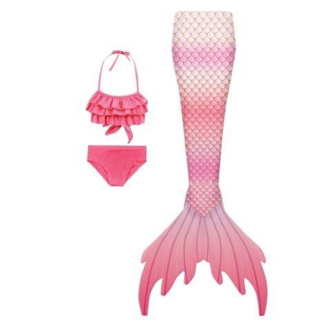 Mermaid Tail Swimsuit For Girls Size Mermaid Tail Sling Bikini Fishscale Piece Set