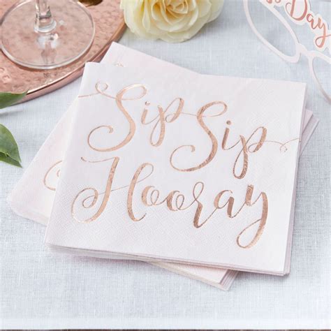 Love The Design Of These Cocktail Hour Napkins Rose Gold Sip Sip