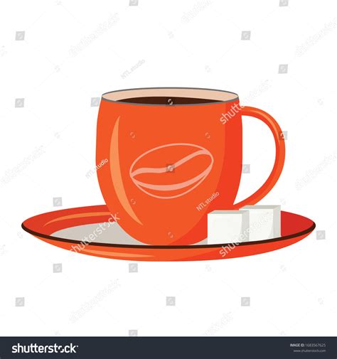 Red Cup Cartoon Vector Illustration Black Stock Vector Royalty Free