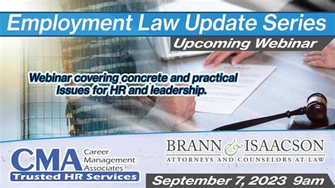 Webinar An Update For Employers On New Hr And Employment Law Topics