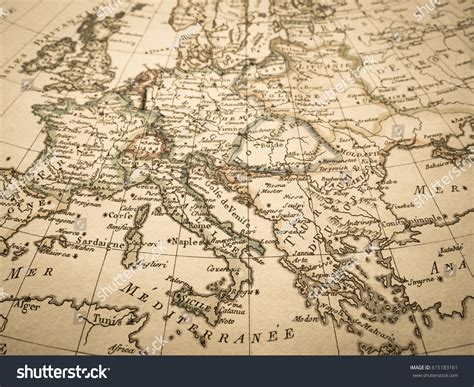 Antique Old Map Europe Stock Photo 615183161 | Shutterstock