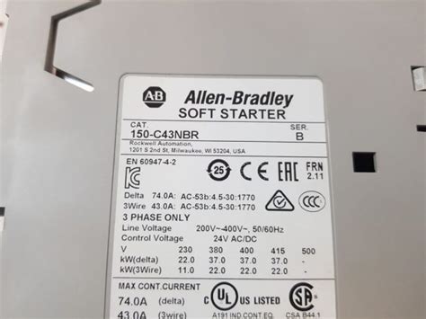 Allen Bradley C Nbr Soft Starter Ser B Aeliya Marine