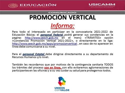 Comunicado Promoción Vertical USICAMM