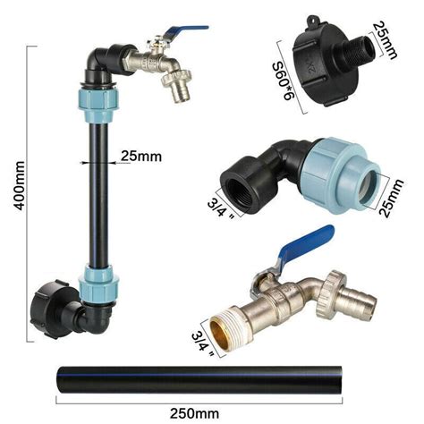 IBC Adapter Verbindungsset für 2 Tanks Nebeneinander mit Schwanenhals