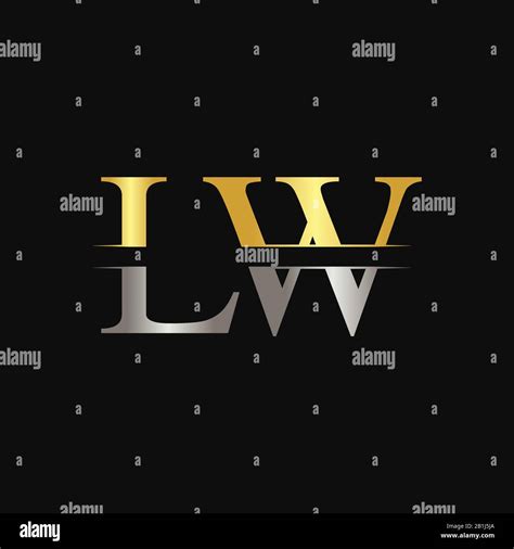 Initial Lw Letter Logo Design Vector Template Abstract Black Letter Lw