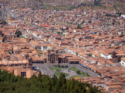 Panorama Van Cusco De Stad In Zuidoostelijk Peru Zuid Amerika Stock