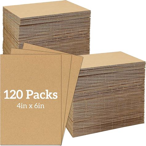 Aobople 120 Pack 4x6 Corrugated Cardboard Sheetsbrown Flat