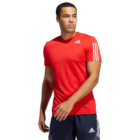 Adidas Aero 3 Stripes Pb Short Sleeve T Shirt Red Traininn