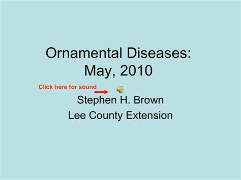 Recent Ornamental Diseases