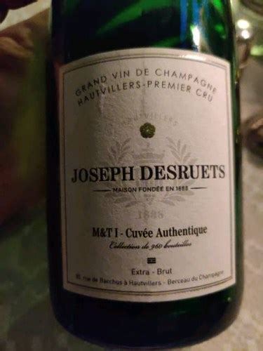 Champagne Joseph Desruets M T I Cuv E Authentique Extra Brut Champagne