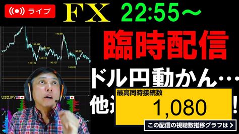 ライブ同時接続数グラフ『臨時fxライブ★ドル円動かずユーロドルやオージーなどの通貨で取引中！実践スキャルピング実況！ 』 Livechart