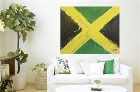 Jamaican Flag Large Original Fine Contemporary Art - Etsy